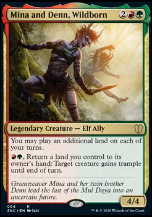 (094) Magic The Gathering Commander: Zendikar Rising Single: Mina and Denn, Wildborn Rare