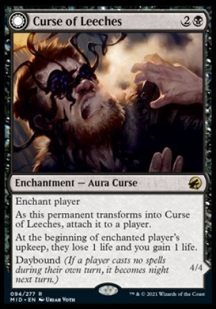 (094) Magic The Gathering Innistrad: Midnight Hunt Single: Curse of Leeches // Leeching Lurker Holo Rare