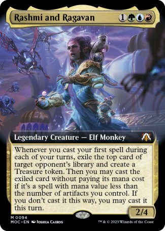 (094) Magic The Gathering Commander: March of the Machine: Extras Single: Rashmi and Ragavan Mythic