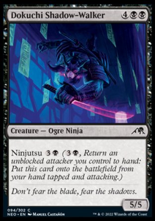 (094) Magic The Gathering Kamigawa: Neon Dynasty Single: Dokuchi Shadow-Walker Holo Common