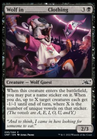 (095) Magic The Gathering Unfinity Single: Wolf in ________ Clothing Holo Common