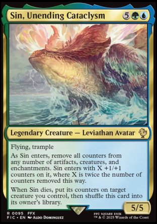 (095) Magic The Gathering Commander: Magic: The Gathering - FINAL FANTASY: Collector's Edition Single: Sin, Unending Cataclysm Holo Rare