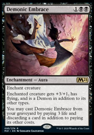 (095) Magic The Gathering Core 2021: Promos Single: Demonic Embrace (V.1) Rare