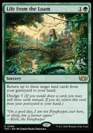 (096) Magic The Gathering Commander: Tarkir: Dragonstorm Single: Life from the Loam Rare