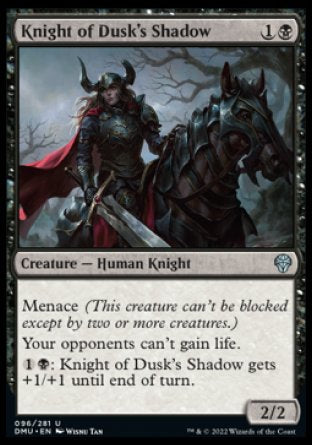 (096) Magic The Gathering Dominaria United Single: Knight of Dusk's Shadow Holo Uncommon