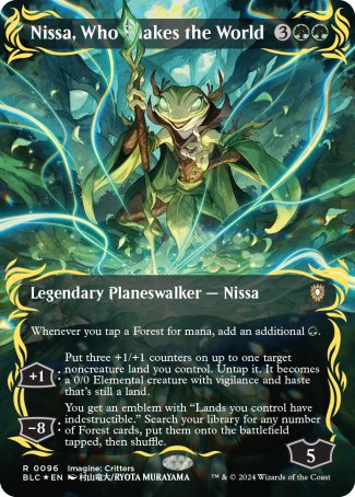 (096) Magic The Gathering Commander: Bloomburrow: Extras Single: Nissa, Who Shakes the World (V.2) Rare