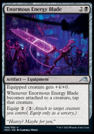 (096) Magic The Gathering Kamigawa: Neon Dynasty Single: Enormous Energy Blade Holo Uncommon