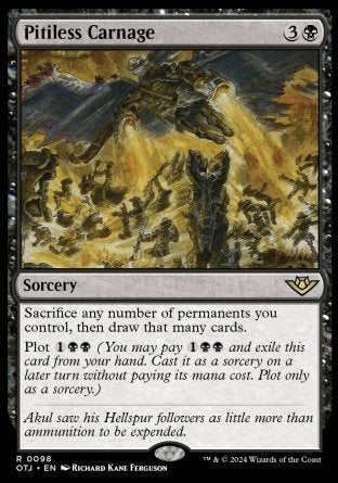 (098) Magic The Gathering Outlaws of Thunder Junction Single: Pitiless Carnage Holo Rare