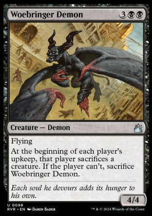 (098) Magic The Gathering Ravnica Remastered Single: Woebringer Demon Uncommon