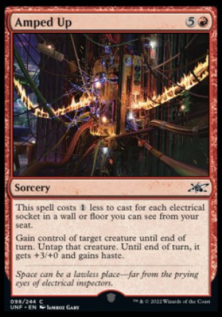 (098) Magic The Gathering Unfinity Single: Amped Up Holo Common