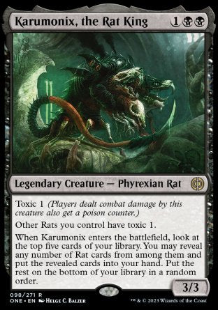 (098) Magic The Gathering Phyrexia: All Will Be One Single: Karumonix, the Rat King Holo Rare