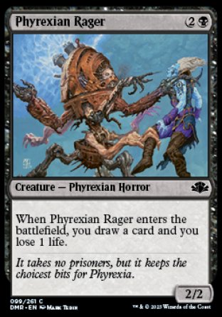(099) Magic The Gathering Dominaria Remastered Single: Phyrexian Rager Holo Common