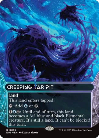 (099) Magic The Gathering Stellar Sights Single: Creeping Tar Pit (V.3) Holo Rare