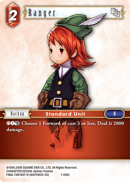 (008) Final Fantasy TCG Opus I Single: Ranger (1-008) Common