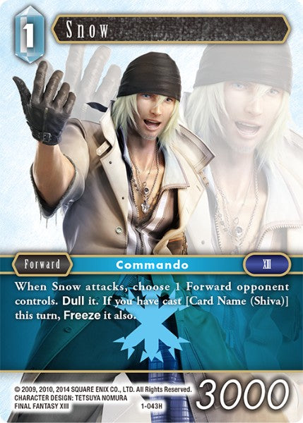 (043) Final Fantasy TCG Opus I Single: Snow (1-043) Holo Hero