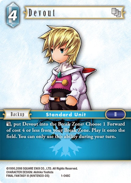 (048) Final Fantasy TCG Opus I Single: Devout (1-048) Common