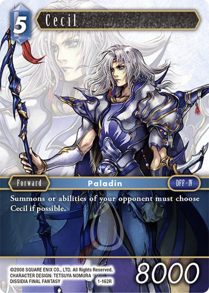 (162) Final Fantasy TCG Opus I Single: Cecil (1-162) Rare
