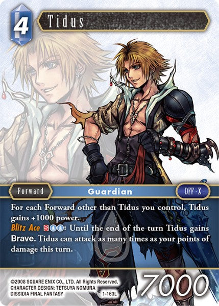 (163) Final Fantasy TCG Opus I Single: Tidus (1-163) Holo Legend