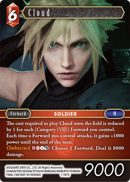 (187) Final Fantasy TCG Opus I Single: Cloud (1-187) Starter
