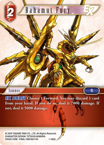 (190) Final Fantasy TCG Opus I Single: Bahamut Fury (1-190) Holo Starter