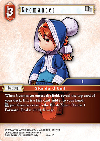 (012) Final Fantasy TCG Opus X: Ancient Champions Single: Geomancer (10-012) Common