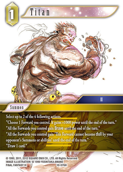 (076) Final Fantasy TCG Opus X: Ancient Champions Single: Titan (10-076) Hero