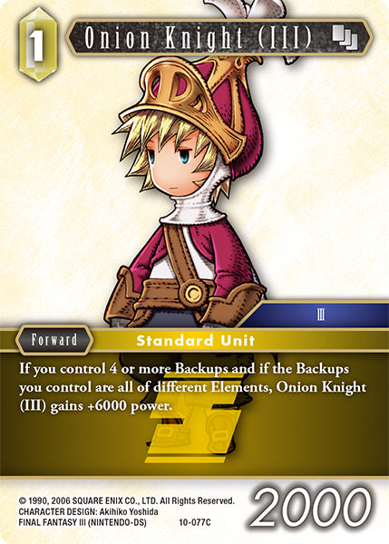 (077) Final Fantasy TCG Opus X: Ancient Champions Single: Onion Knight (III) (10-077) Holo Common
