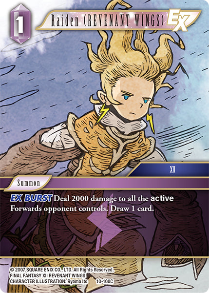 (100) Final Fantasy TCG Opus X: Ancient Champions Single: Raiden (REVENANT WINGS) (10-100) (V.1) Holo Common