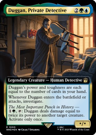 (1000) Magic The Gathering Universes Beyond: Doctor Who: Extras Single: Duggan, Private Detective (V.3) Holo Rare