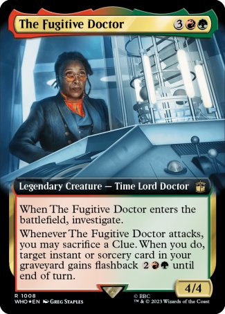 (1008) Magic The Gathering Universes Beyond: Doctor Who: Extras Single: The Fugitive Doctor (V.4) Holo Rare