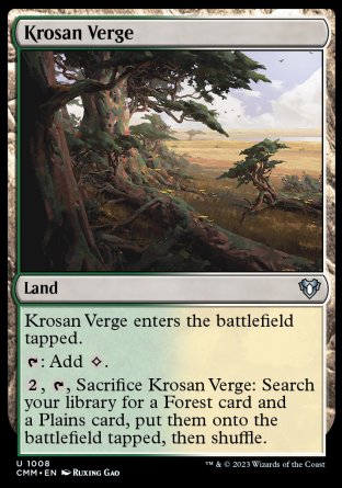(1008) Magic The Gathering Commander Masters: Extras Single: Krosan Verge Uncommon