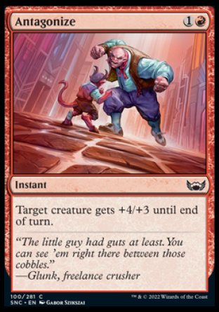 (100) Magic The Gathering Streets of New Capenna Single: Antagonize Holo Common