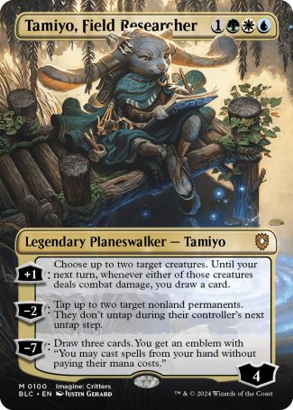 (100) Magic The Gathering Commander: Bloomburrow: Extras Single: Tamiyo, Field Researcher Holo Mythic