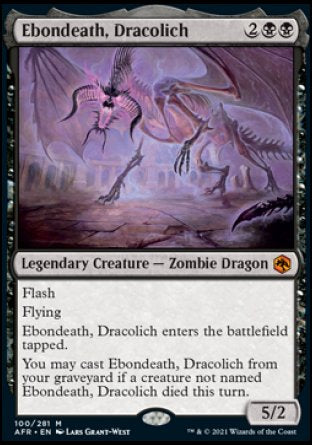 (100) Magic The Gathering Adventures in the Forgotten Realms Single: Ebondeath, Dracolich Holo Mythic