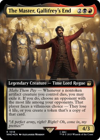 (1018) Magic The Gathering Universes Beyond: Doctor Who: Extras Single: The Master, Gallifrey's End (V.4) Holo Rare