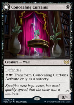 (101) Magic The Gathering Innistrad: Crimson Vow Single: Concealing Curtains // Revealing Eye Holo Rare