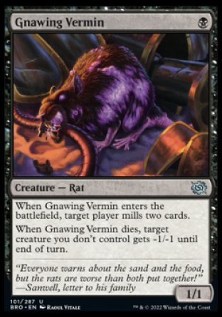 (101) Magic The Gathering The Brothers' War Single: Gnawing Vermin Holo Uncommon