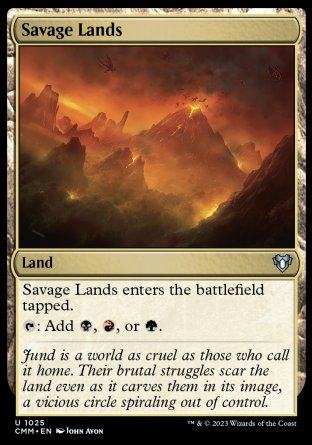 (1025) Magic The Gathering Commander Masters: Extras Single: Savage Lands Uncommon