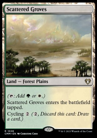 (1026) Magic The Gathering Commander Masters: Extras Single: Scattered Groves Rare