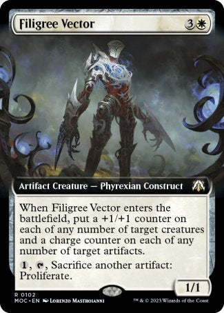 (102) Magic The Gathering Commander: March of the Machine: Extras Single: Filigree Vector Rare