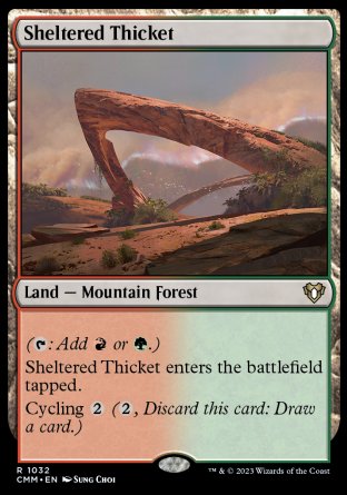 (1032) Magic The Gathering Commander Masters: Extras Single: Sheltered Thicket Rare