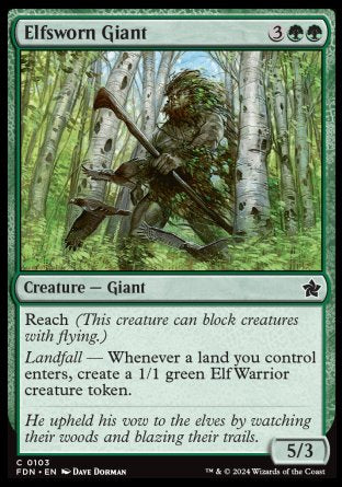 (103) Magic The Gathering Magic: The Gathering Foundations Single: Elfsworn Giant Holo Common