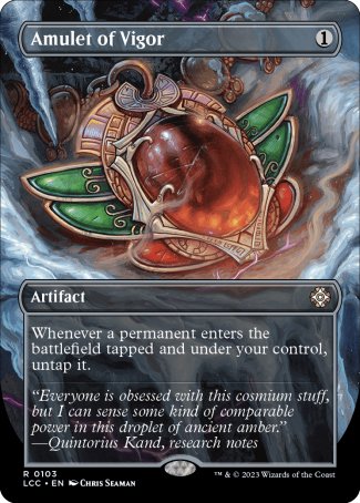 (103) Magic The Gathering Commander: The Lost Caverns of Ixalan: Extras Single: Amulet of Vigor Holo Rare