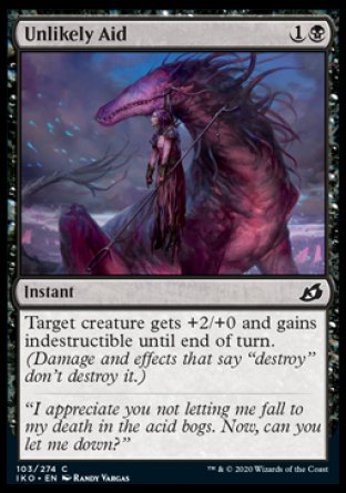 (103/274) Magic The Gathering Ikoria: Lair of Behemoths Single: Unlikely Aid Holo Common