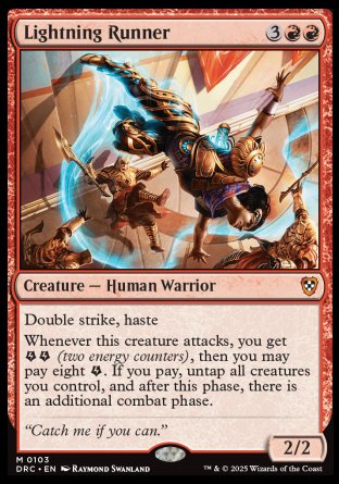 (103) Magic The Gathering Commander: Aetherdrift Single: Lightning Runner Mythic