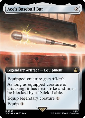 (1045) Magic The Gathering Universes Beyond: Doctor Who: Extras Single: Ace's Baseball Bat (V.3) Holo Rare