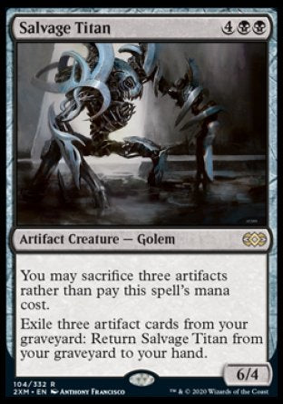 (104/332) Magic The Gathering Double Masters Single: Salvage Titan Holo Rare