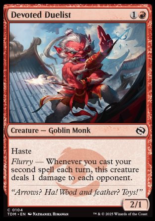 (104) Magic The Gathering Tarkir: Dragonstorm Single: Devoted Duelist Holo Common