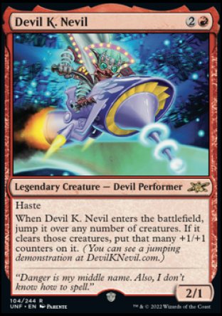 (104) Magic The Gathering Unfinity Single: Devil K. Nevil Holo Rare