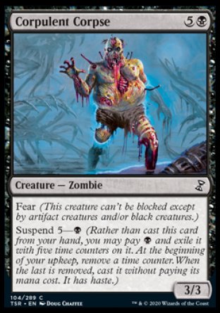 (104/289) Magic The Gathering Time Spiral Remastered Single: Corpulent Corpse Holo Common